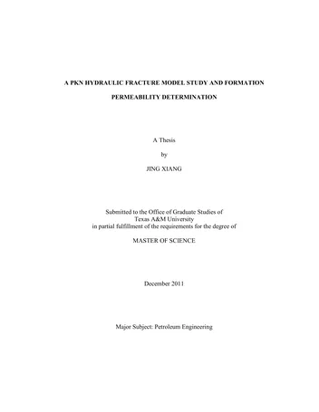Más sobre Un Estudio del Modelo de Fractura Hidráulica Pkn y la Permeabilidad de la Formación