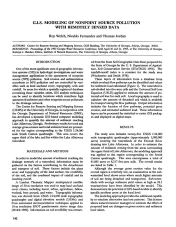 Más sobre Modelado GIS de la Contaminación de Fuentes No Puntuales con Datos Remotos