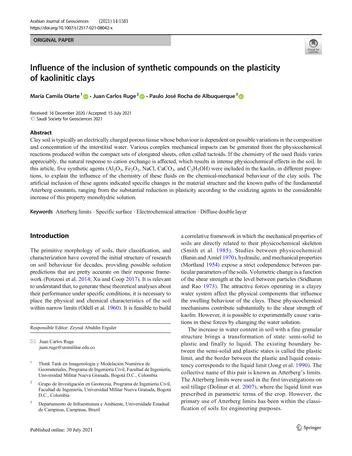 Más sobre Influencia de la Inclusión de Compuestos Sintéticos en la Plasticidad.