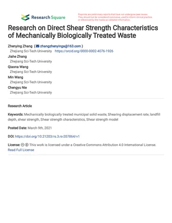 Más sobre Investigación de las Características de Resistencia al Corte Directo de Suelos Mecánicamente Mejorados