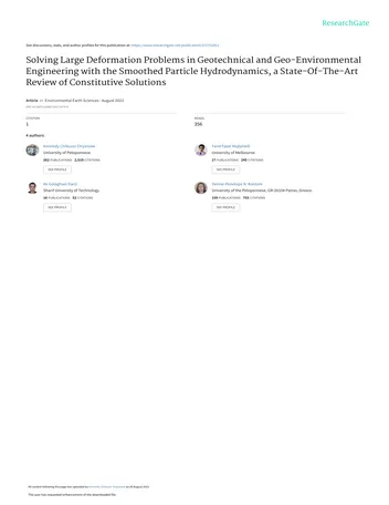 Más sobre Resolviendo Problemas de Deformación Grande en la Geotecnia y la Ingeniería Geoambiental.