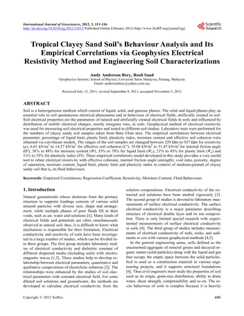 Más sobre Comportamiento del Suelo Arenoso Arcilloso Tropical.